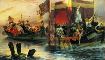 Paul Delaroche : The State Barge of Cardinal Richelieu on the Rhone